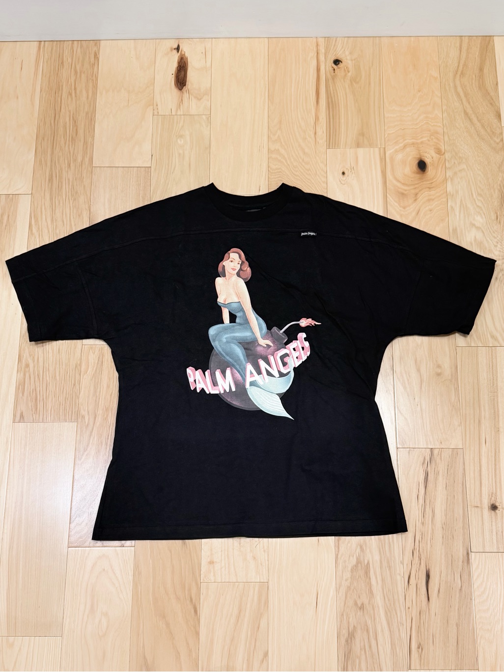 Palm Angels Men’s Mermaid Logo Oversized Tee Shirt